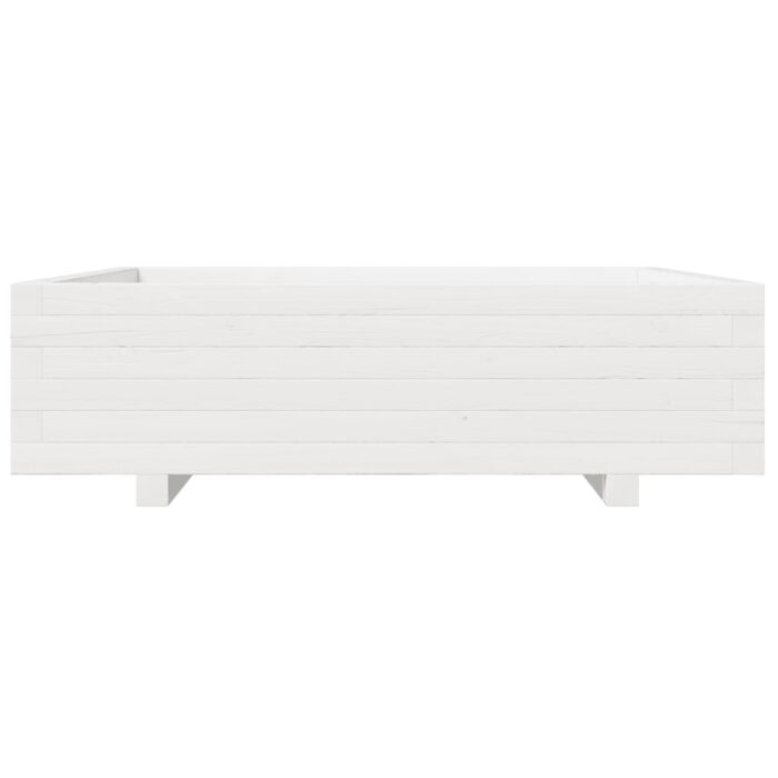 Jardinière blanc 90x90x26,5 cm bois de pin massif – Image 3