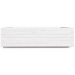Jardinière blanc 90x90x26,5 cm bois de pin massif – Image 4