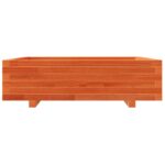 Jardinière cire marron 90x90x26,5 cm bois de pin massif – Image 3