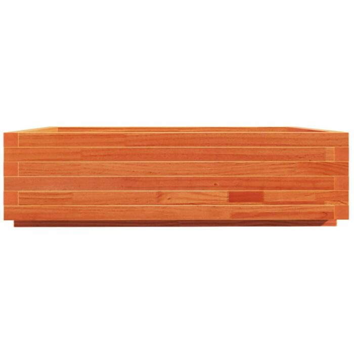 Jardinière cire marron 90x90x26,5 cm bois de pin massif – Image 4