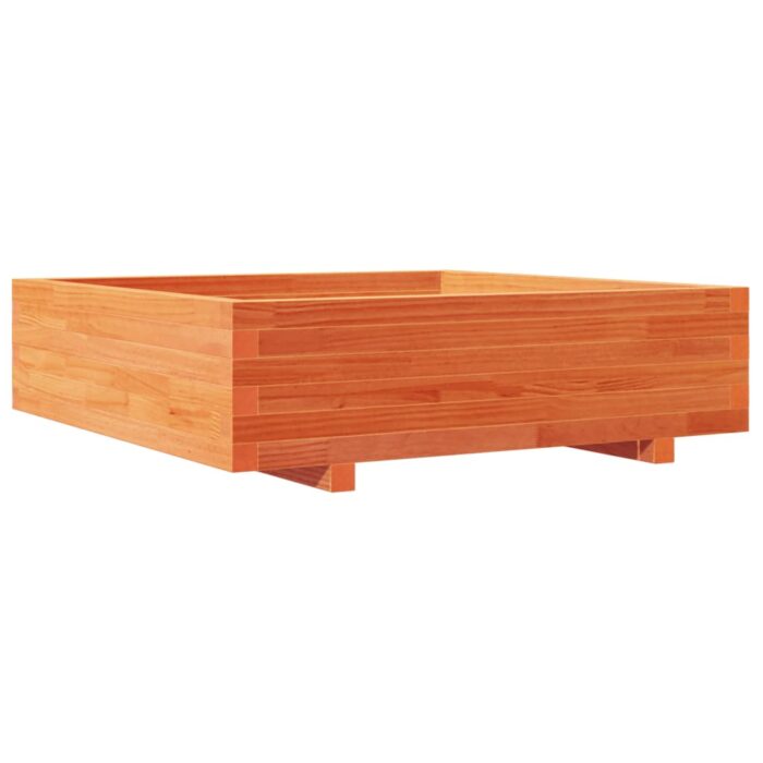 Jardinière cire marron 90x90x26,5 cm bois de pin massif – Image 5