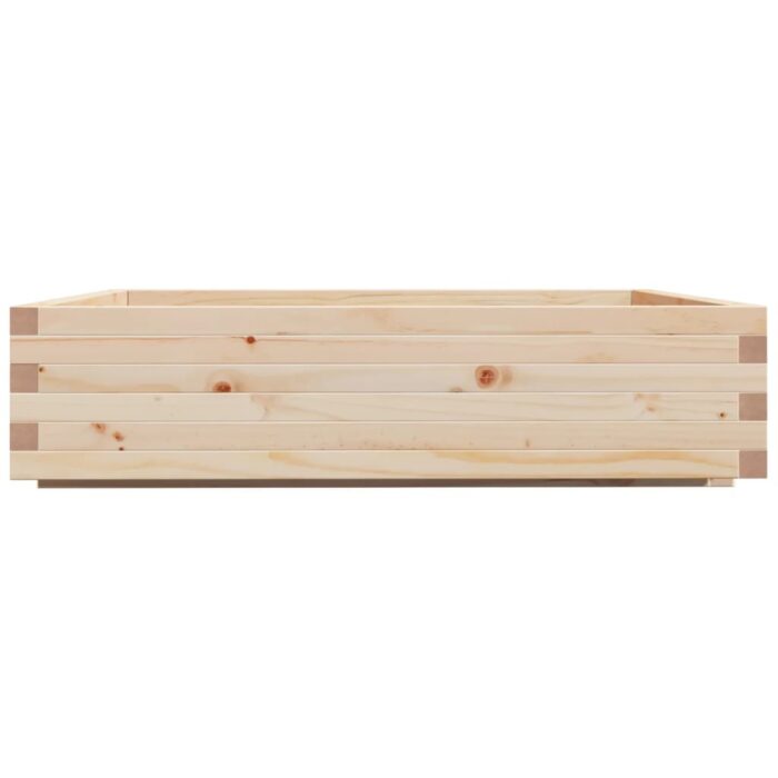 Jardinière 100x100x26,5 cm bois de pin massif – Image 4