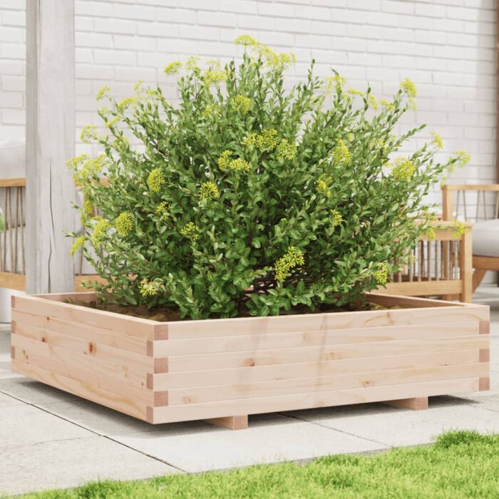 Jardinière 100x100x26,5 cm bois de pin massif – Image 1