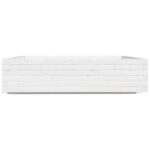 Jardinière blanc 100x100x26,5 cm bois de pin massif – Image 4