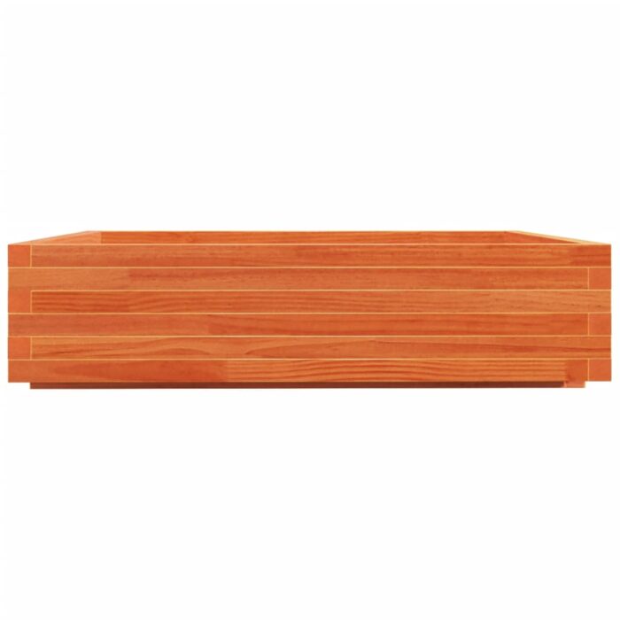 Jardinière cire marron 100x100x26,5 cm bois de pin massif – Image 4