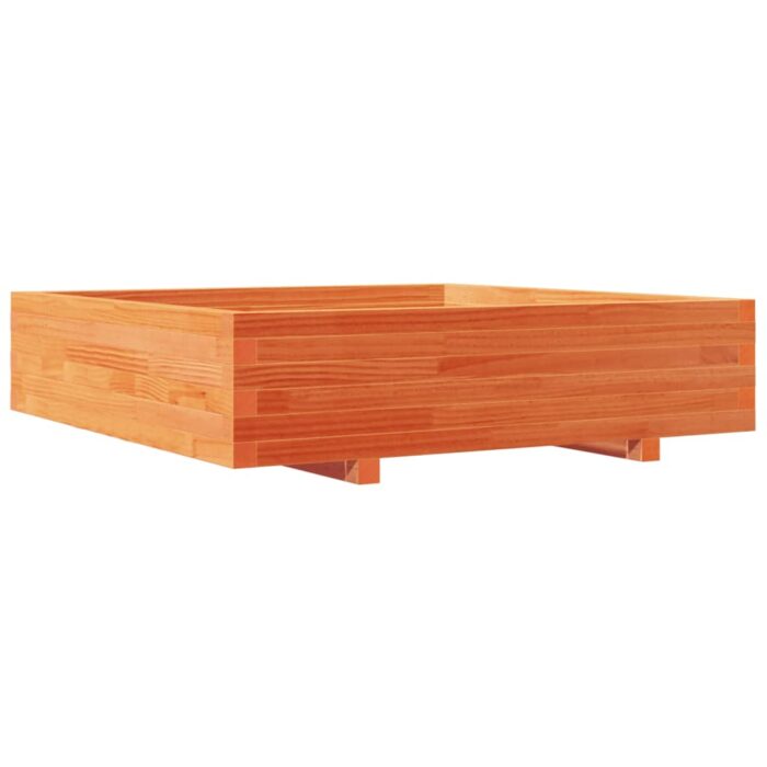 Jardinière cire marron 100x100x26,5 cm bois de pin massif – Image 5