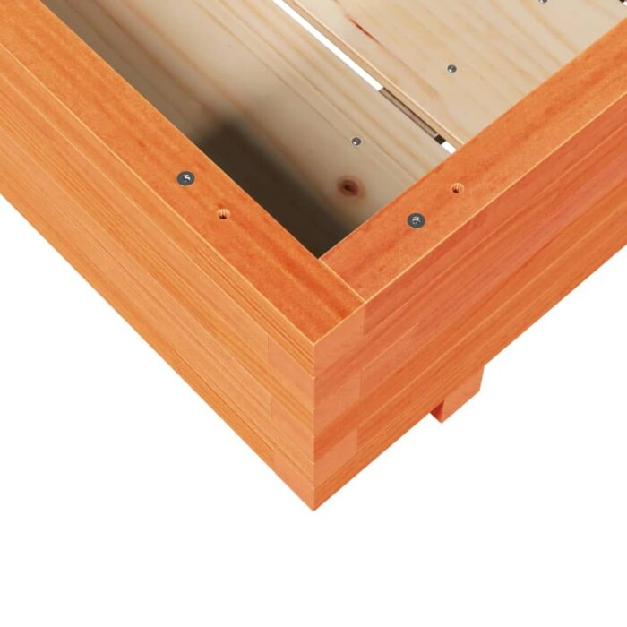 Jardinière cire marron 100x100x26,5 cm bois de pin massif – Image 6
