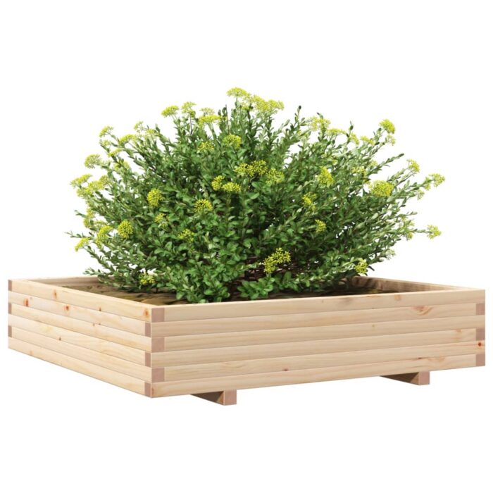 Jardinière 110x110x26,5 cm bois de pin massif – Image 2