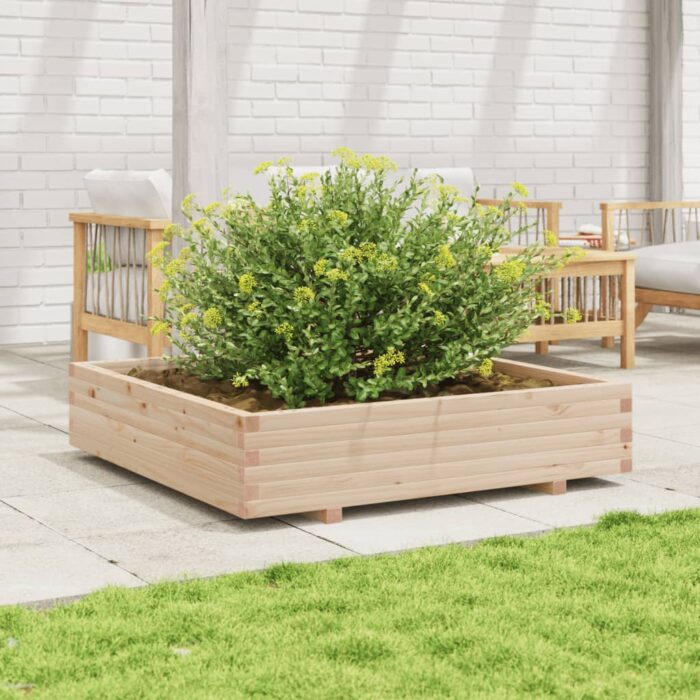 Jardinière 110x110x26,5 cm bois de pin massif – Image 1