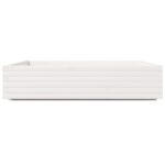 Jardinière blanc 110x110x26,5 cm bois de pin massif – Image 4