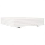 Jardinière blanc 110x110x26,5 cm bois de pin massif – Image 5