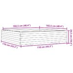 Jardinière blanc 110x110x26,5 cm bois de pin massif – Image 8