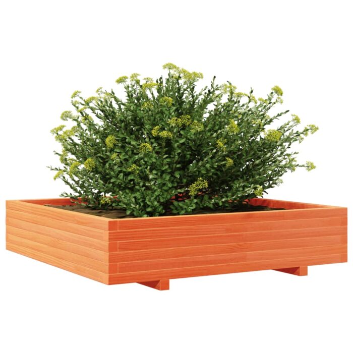 Jardinière cire marron 110x110x26,5 cm bois de pin massif – Image 2
