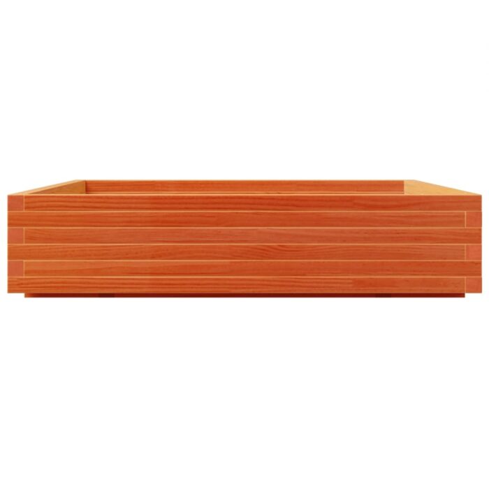 Jardinière cire marron 110x110x26,5 cm bois de pin massif – Image 4