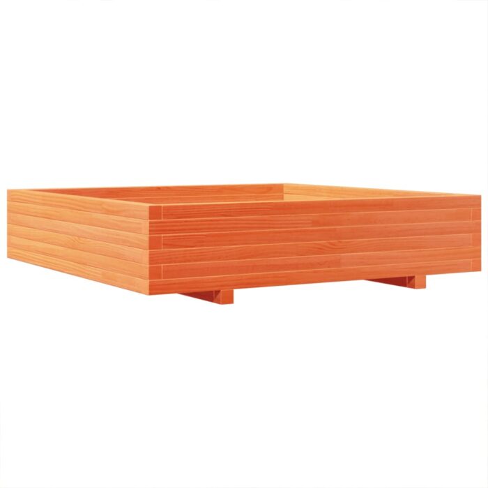 Jardinière cire marron 110x110x26,5 cm bois de pin massif – Image 5