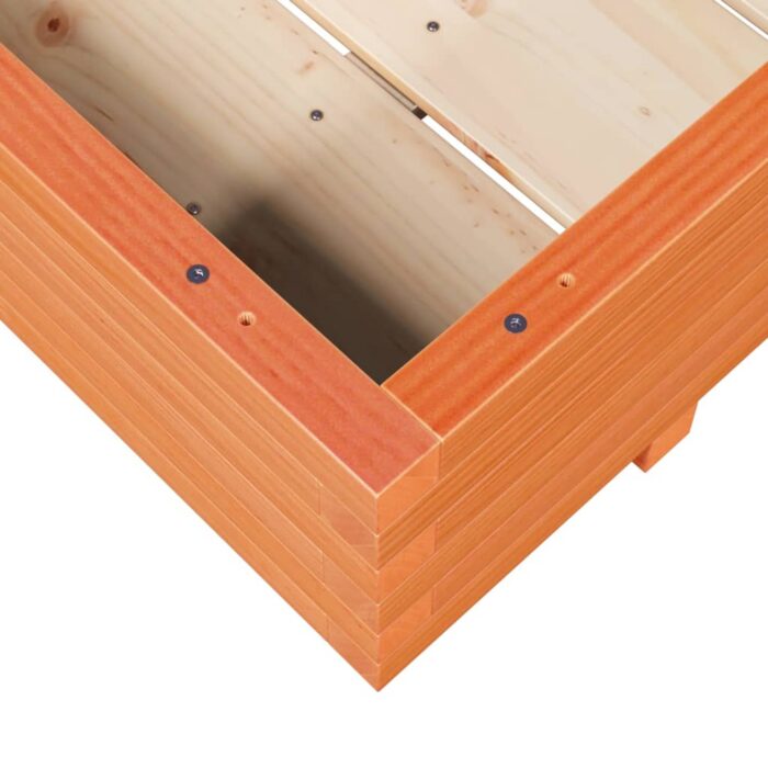 Jardinière cire marron 110x110x26,5 cm bois de pin massif – Image 6