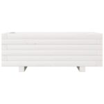 Jardinière blanc 70x40x26,5 cm bois de pin massif – Image 3