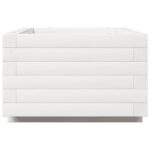 Jardinière blanc 70x40x26,5 cm bois de pin massif – Image 4