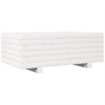 Jardinière blanc 70x40x26,5 cm bois de pin massif – Image 5