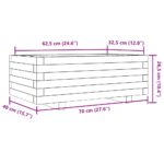 Jardinière blanc 70x40x26,5 cm bois de pin massif – Image 8