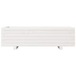 Jardinière blanc 90x40x26,5 cm bois de pin massif – Image 3