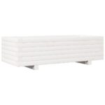 Jardinière blanc 90x40x26,5 cm bois de pin massif – Image 5