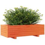 Jardinière cire marron 90x40x26,5 cm bois de pin massif – Image 2