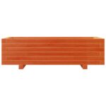Jardinière cire marron 90x40x26,5 cm bois de pin massif – Image 3