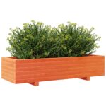 Jardinière cire marron 110x40x26,5 cm bois de pin massif – Image 2