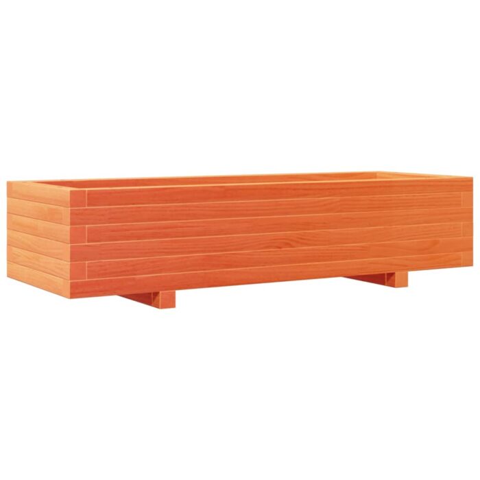 Jardinière cire marron 110x40x26,5 cm bois de pin massif – Image 5