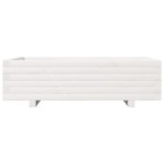 Jardinière blanc 90x60x26,5 cm bois de pin massif – Image 3