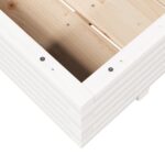 Jardinière blanc 90x60x26,5 cm bois de pin massif – Image 6