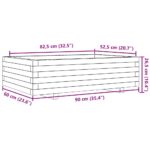 Jardinière blanc 90x60x26,5 cm bois de pin massif – Image 8