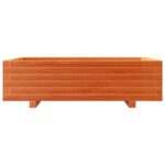 Jardinière cire marron 90x60x26,5 cm bois de pin massif – Image 3