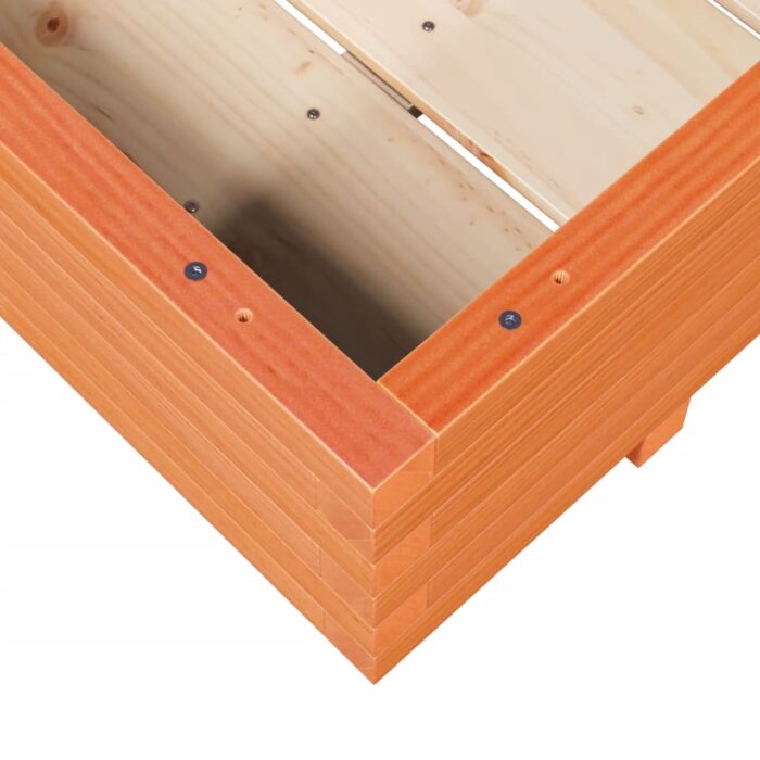 Jardinière cire marron 90x60x26,5 cm bois de pin massif – Image 6