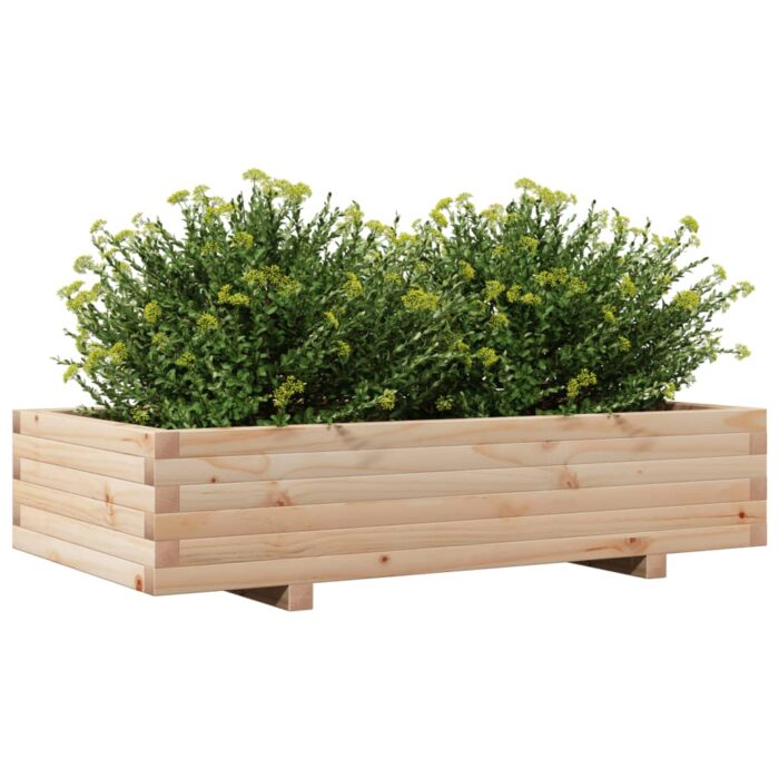 Jardinière 110x60x26,5 cm bois de pin massif – Image 2