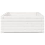 Jardinière blanc 110x60x26,5 cm bois de pin massif – Image 4