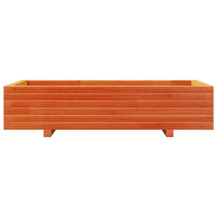 Jardinière cire marron 110x60x26,5 cm bois de pin massif – Image 3