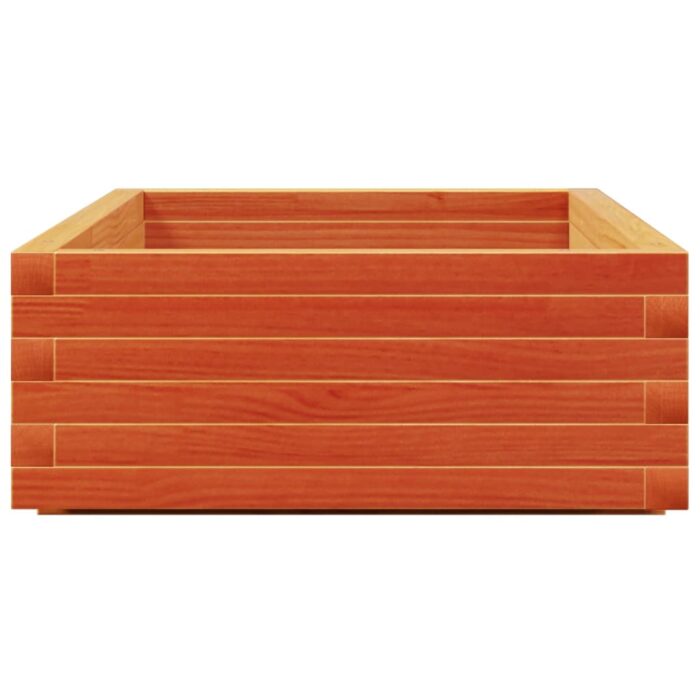 Jardinière cire marron 110x60x26,5 cm bois de pin massif – Image 4