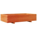 Jardinière cire marron 110x60x26,5 cm bois de pin massif – Image 5