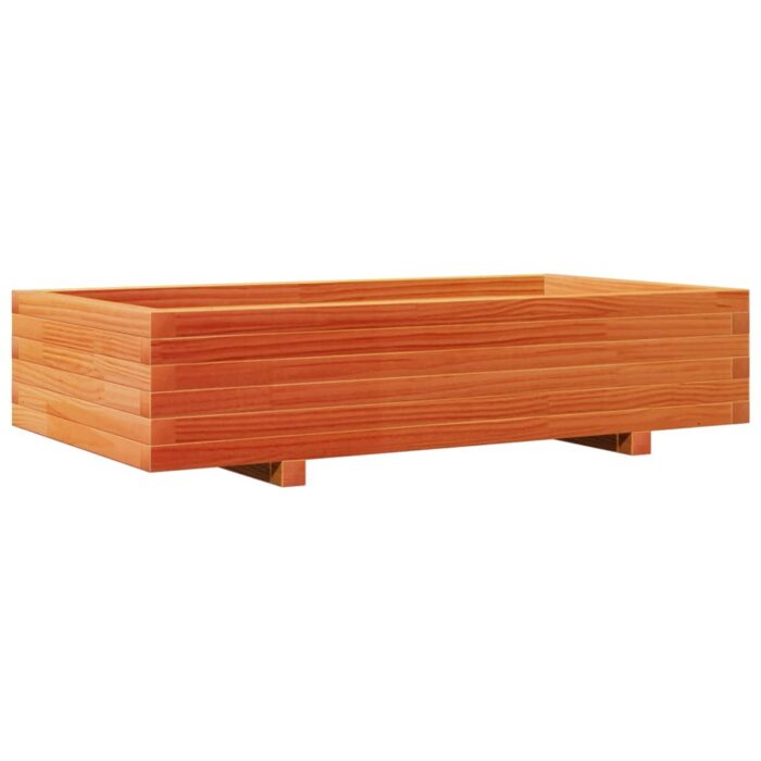 Jardinière cire marron 110x60x26,5 cm bois de pin massif – Image 5