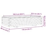 Jardinière cire marron 110x60x26,5 cm bois de pin massif – Image 8