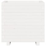 Jardinière blanc 50x50x49,5 cm bois de pin massif – Image 3