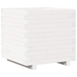 Jardinière blanc 50x50x49,5 cm bois de pin massif – Image 5