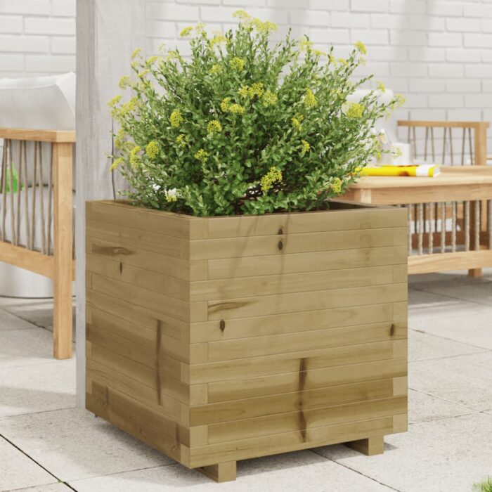 Jardinière 50x50x49,5 cm bois de pin imprégné – Image 1