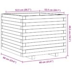 Jardinière blanc 60x60x49,5 cm bois de pin massif – Image 8