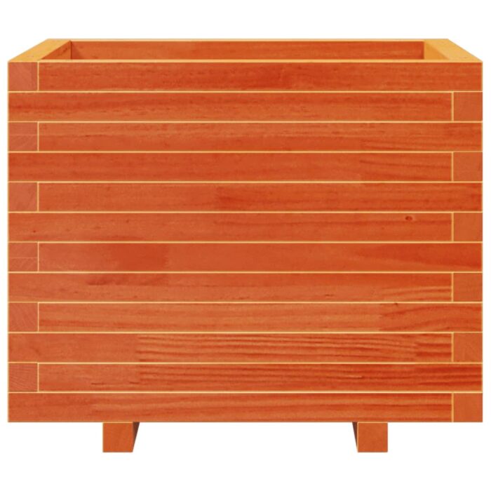 Jardinière cire marron 60x60x49,5 cm bois de pin massif – Image 3