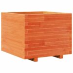 Jardinière cire marron 60x60x49,5 cm bois de pin massif – Image 5