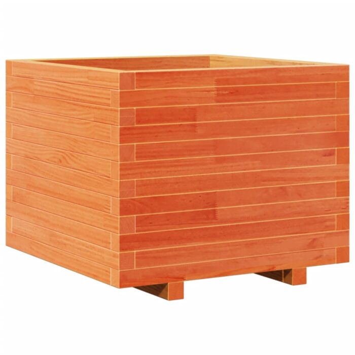 Jardinière cire marron 60x60x49,5 cm bois de pin massif – Image 5