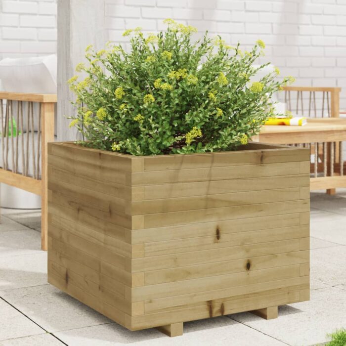 Jardinière 60x60x49,5 cm bois de pin imprégné – Image 1